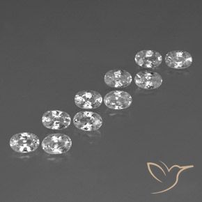 Pedras preciosas de Zircão Branco natural de 7.67 ct, oval, VVS-VS