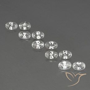 7.78ctw Natural Branco Zircão, oval, VVS-VS