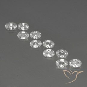 6.94ctw Natural Branco Zircão, oval, VVS-VS