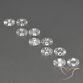 7.75ctw Natural Branco Zircão, oval, VVS-VS