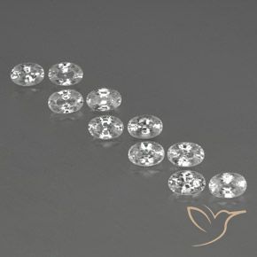 7.80ctw Natural Branco Zircão, oval, VVS-VS