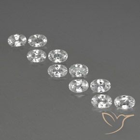 7.91ctw Natural Branco Zircão, oval, VVS-VS