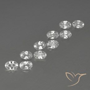 Pedras preciosas de Zircão Branco natural de 6.93 ct, oval, VVS-VS