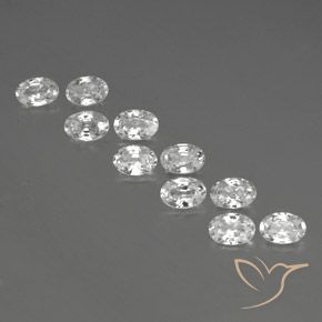 6.93ctw Natural Branco Zircão, oval, VVS-VS