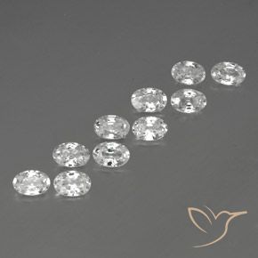 Pedras preciosas de Zircão Branco natural de 6.93 ct, oval, VVS-VS