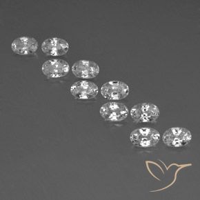 7.52ctw Natural Branco Zircão, oval, VVS-VS