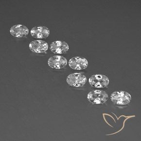 7.65ctw Natural Branco Zircão, oval, VVS-VS