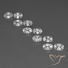 8.11ctw Natural Branco Zircão, oval, VVS-VS