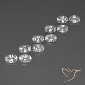 Pedras preciosas de Zircão Branco natural de 8.11 ct, oval, VVS-VS