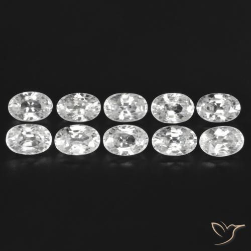 8.06ctw Natural Branco Zircão, oval, VVS-VS