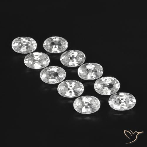 Pedras preciosas de Zircão Branco natural de 8.06 ct, oval, VVS-VS