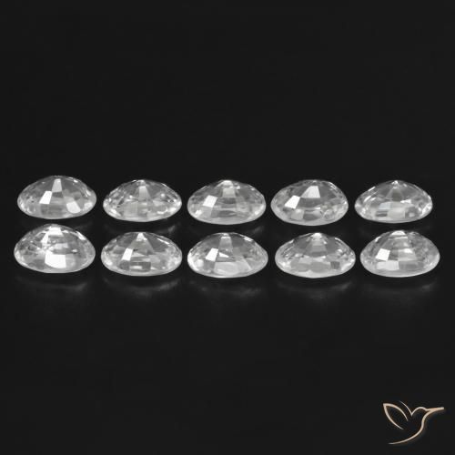 Pedras preciosas de Zircão Branco natural de 8.06 ct, oval, VVS-VS