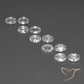6.75ctw Natural Branco Zircão, oval, VVS-VS