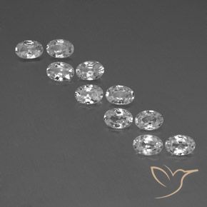 6.76ctw Natural Branco Zircão, oval, VVS-VS