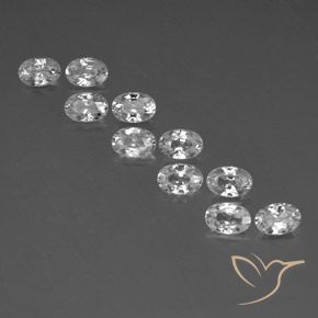 7.41ctw Natural Branco Zircão, oval, VVS-VS