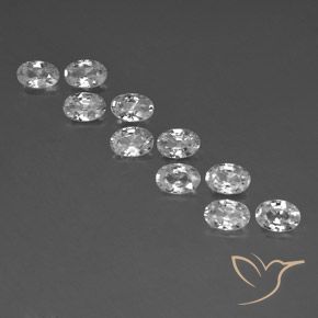 6.86ctw Natural Branco Zircão, oval, VVS-VS