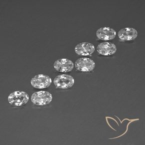 Pedras preciosas de Zircão Branco natural de 6.86 ct, oval, VVS-VS