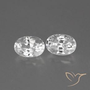 Pedras preciosas de Zircão Branco natural de 1.67 ct, oval, VVS
