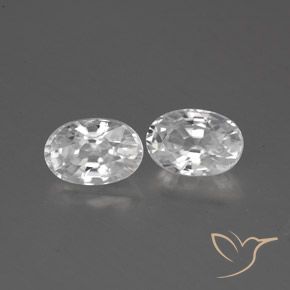Pedras preciosas de Zircão Branco natural de 1.66 ct, oval, VVS