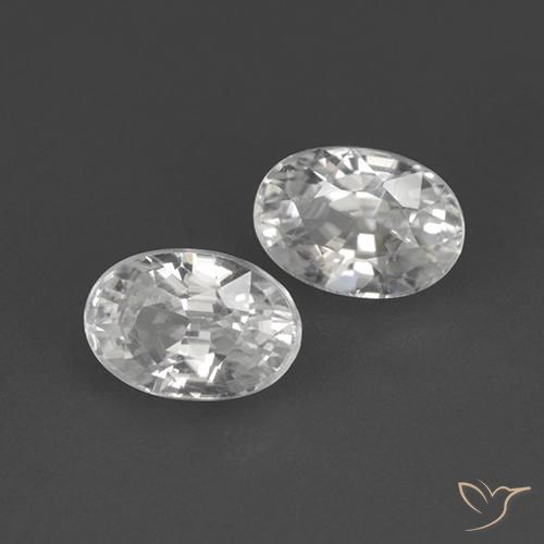 1.76ctw Natural Branco Zircão, oval, VVS