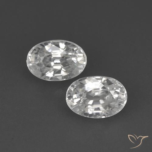Pedras preciosas de Zircão Branco natural de 1.76 ct, oval, VVS