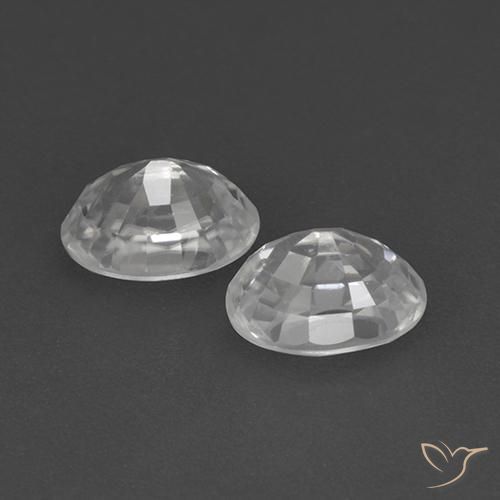 Pedras preciosas de Zircão Branco natural de 1.76 ct, oval, VVS