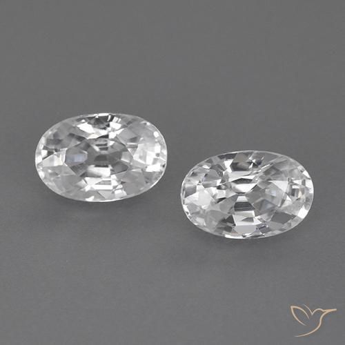 1.70ctw Natural Branco Zircão, oval, VVS
