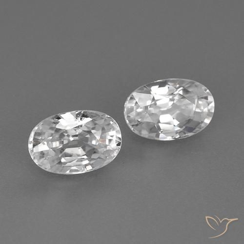 Pedras preciosas de Zircão Branco natural de 1.70 ct, oval, VVS