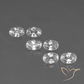 5.04ctw Natural Branco Zircão, oval, VVS-VS