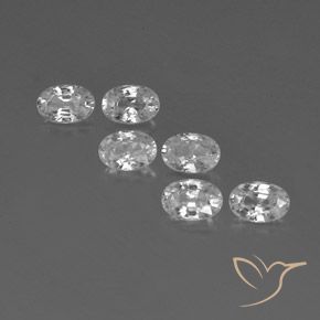 4.39ctw Natural Branco Zircão, oval, VVS-VS