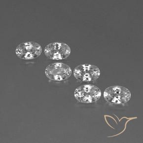 4.51ctw Natural Branco Zircão, oval, VVS-VS