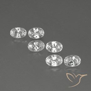 5.09ctw Natural Branco Zircão, oval, VVS-VS