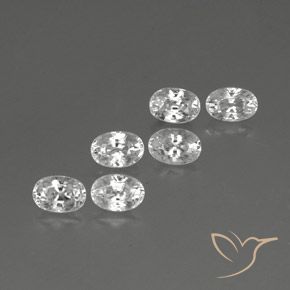 Pedras preciosas de Zircão Branco natural de 5.09 ct, oval, VVS-VS