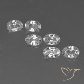 4.42ctw Natural Branco Zircão, oval, VVS-VS