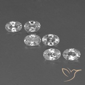 4.39ctw Natural Branco Zircão, oval, VVS-VS