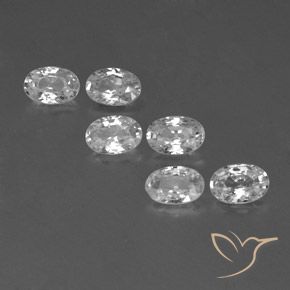 4.03ctw Natural Branco Zircão, oval, VVS-VS