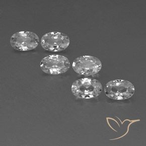 4.07ctw Natural Branco Zircão, oval, VVS-VS