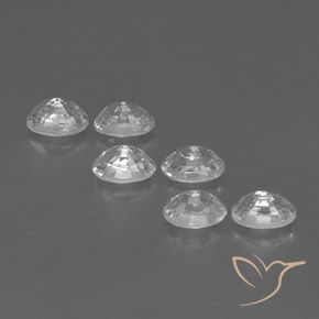 Pedras preciosas de Zircão Branco natural de 5.32 ct, oval, VVS-VS