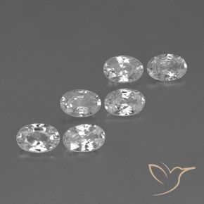 4.18ctw Natural Branco Zircão, oval, VVS-VS