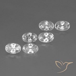 5.35ctw Natural Branco Zircão, oval, VVS-VS