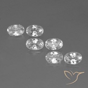 Pedras preciosas de Zircão Branco natural de 4.69 ct, oval, VVS-VS
