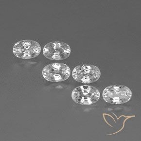 5.14ctw Natural Branco Zircão, oval, VVS-VS