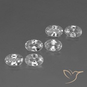 4.77ctw Natural Branco Zircão, oval, VVS-VS