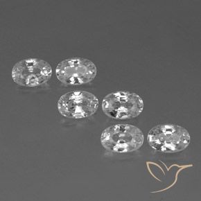 Pedras preciosas de Zircão Branco natural de 4.77 ct, oval, VVS-VS