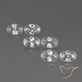 5.01ctw Natural Branco Zircão, oval, VVS-VS