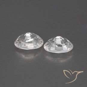 Pedras preciosas de Zircão Branco natural de 1.63 ct, oval, VVS
