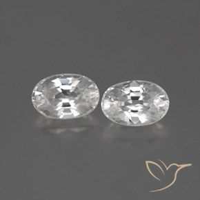 1.64ctw Natural Branco Zircão, oval, VVS-VS