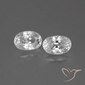 1.70ctw Natural Branco Zircão, oval, VVS