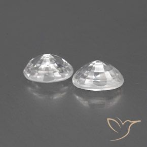 Pedras preciosas de Zircão Branco natural de 1.70 ct, oval, VVS