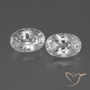 1.79ctw Natural Branco Zircão, oval, VVS